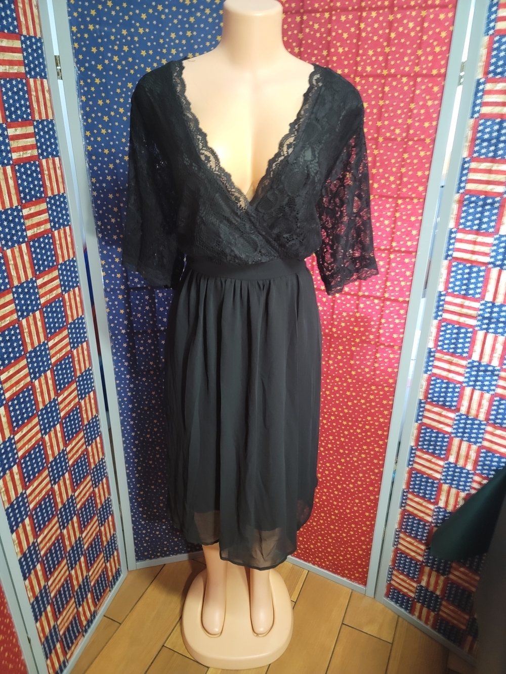 Women’s Black Lace Wrap Chemise - Brand Unspecified